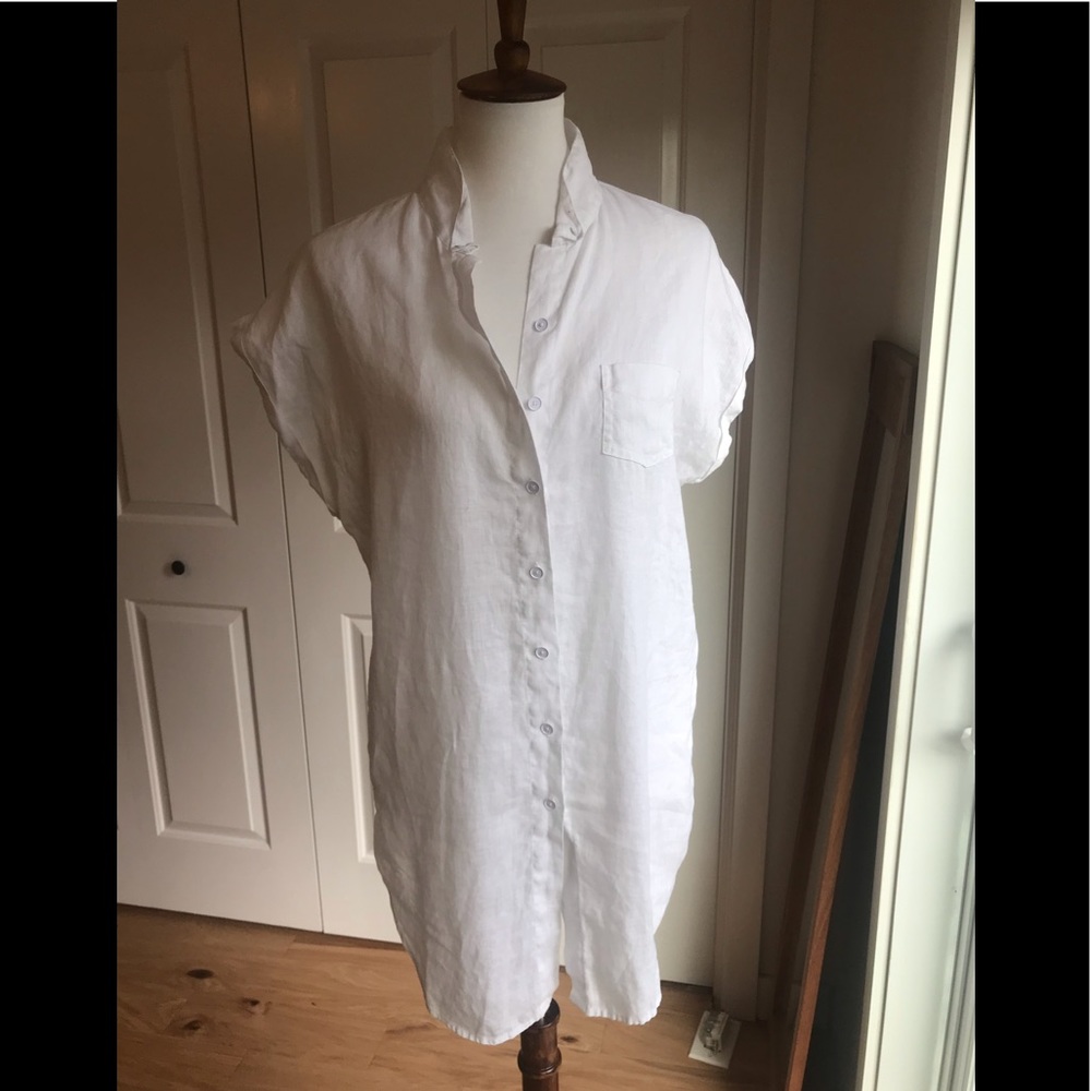 Cabi 💯 white linen oversized boyfriend shirt